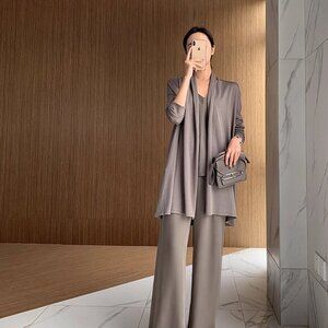 CHICJOC Women The Row-Style Jersey Silk-Cotton Knit Cardigan – Size 36 in moss